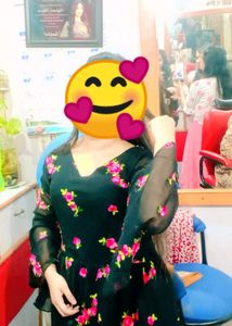 Floral Embroidered Black Dress