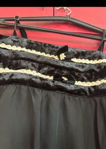 Black Lace Trim Dress
