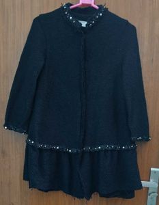 ZARA Knit Pearl Blazer