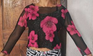 Glittery Mesh Top