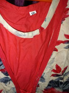 Womens Printed Floral Kurti (Red)