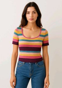 Striped Ribbed Crop Top