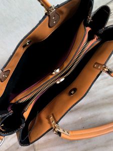 Checkered Tote Bag with Flower Detail