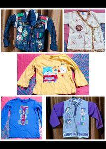 Combo Of 5 Tshirt For 1 To 2 Year Boys