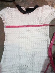 Sheer Crochet Top with Collar