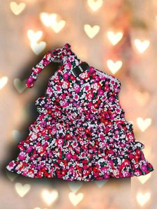 Multicolor Floral Ruffle Mini Dress | Layered Soft