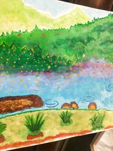 Hand drawn Landscape Painting