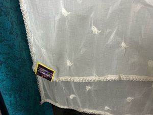 White Embroidered dyeable Net Dupatta