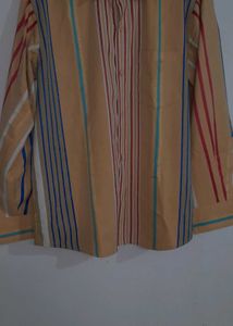 Vintage-Inspired Striped Button-Up Shirt