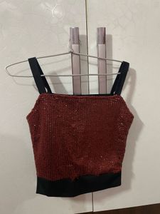 Sparkly Red Crop Top