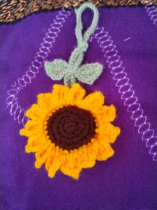 Crochet Sunflower Keychain