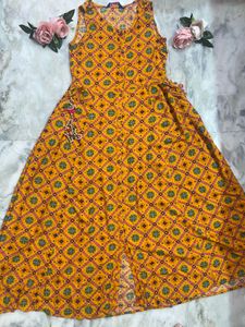 Boho Chic Mustard Kurti Dress