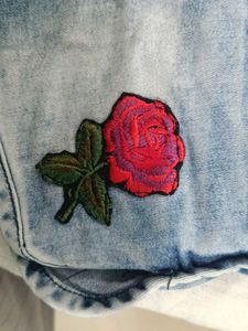 Denim Rose Patch Shorts