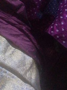 Maroon Saree With Golden Colour Broader