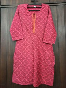 Red Printed Kurta
