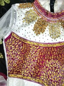 White Anarkali Full Set