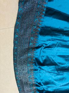 Teal Embroidered Skirt for navratri