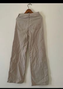 H&amp;M Beige Wide Twill Jeans