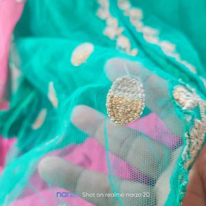 Beautiful Teal &amp; Pink Dupatta