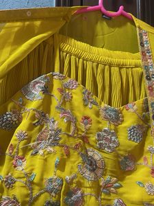 Yellow Embroidered 3 piece dress
