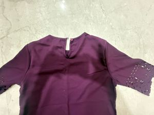 Stylish Purple Cutout Crop Top