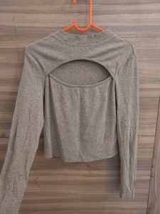StalkBuyLove Grey Turtle Neck Crop