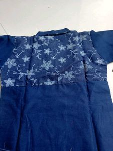 Kids Denim Kurta With Leghing