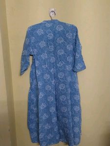 Sky Blue Cotton Anarkali Kurti