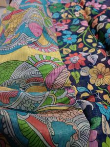 Pure Lenin Kalamkari Saree