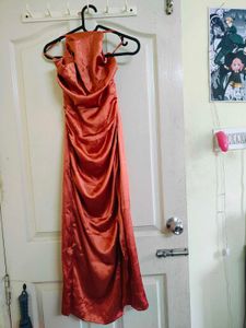 Tokyo Talkies Rust Satin Dress