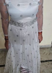Elegant White Ethnic Gown