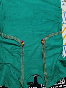 Saya Women Green Cotton Jacket Style Kurta