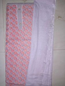 Elegant Unstitched Salwar Kurti With Dupatta Set