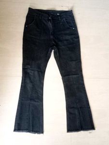 Black Flared Jeans with slits