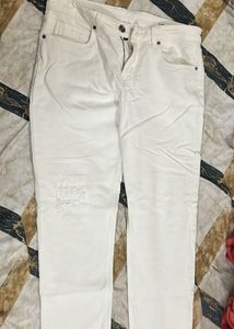 White Distressed Denim Jeans