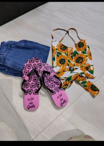 Brand New Top+Jeans+Slipper..