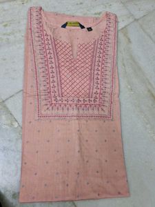 Peach Embroidered Kurti
