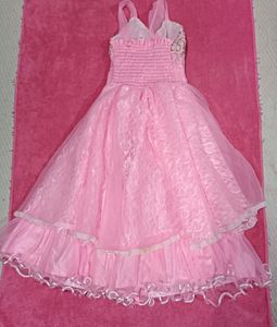 Baby Pink Party Wear Net Frock