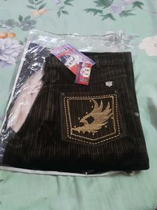 Brown Jeans with Eagle Design