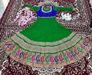 GREEN COLOUR GOWN WITH DUPATTA AND PAN &amp; FREEBIE