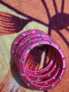 Pink Silk Thread Bangles