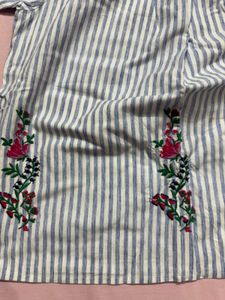 Striped Floral Off-Shoulder Top