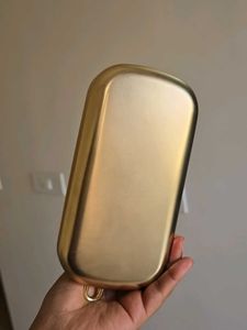 ZARA Unisex Gold Metal Sling Bag