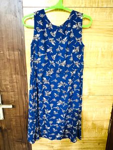 Blue Printed Cotton Dress
