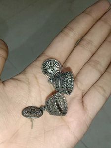 Silver Tone Statement Earrings