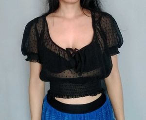 Sheer Polka Dot Top