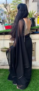 Matt black only saree