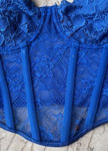 Blue Lace Corset Top