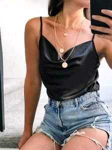 Sleek Black Cowl Neck Cami