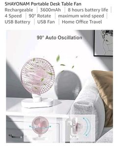 SHAYONAM Portable Desk Table Fan